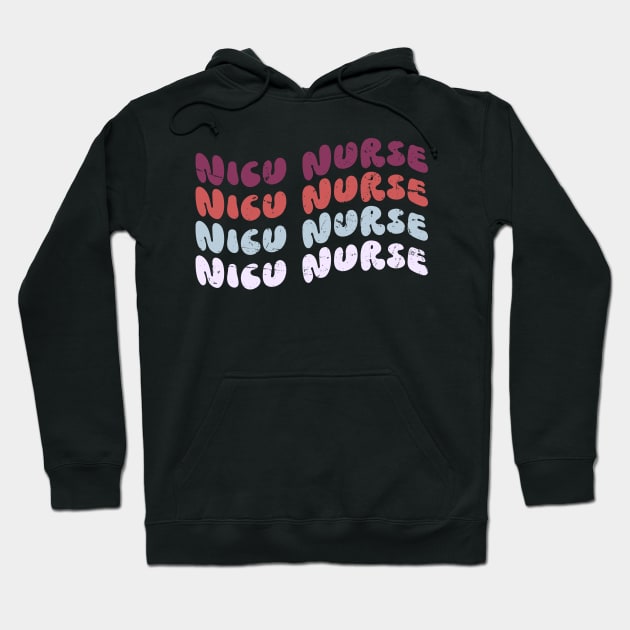 NICU Nurse ICU Neonatal Retro Nursing Team Tiny Humans Tee Hoodie by KRMOSH